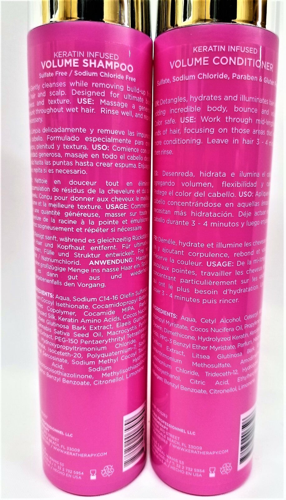 NEW, FRESH - KERATHERAPY Keratin Infused VOLUME Shampoo & Conditioner